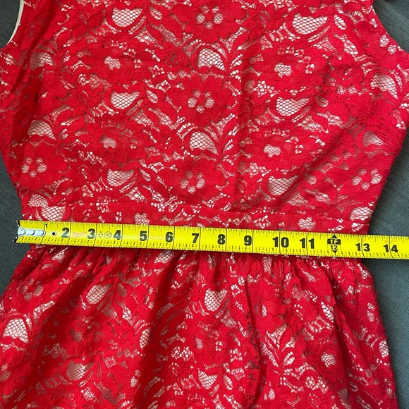 Red Lace Dress - Junior’s Size Small - Used But Like New - Forever 21 brand - Picture 7 of 7